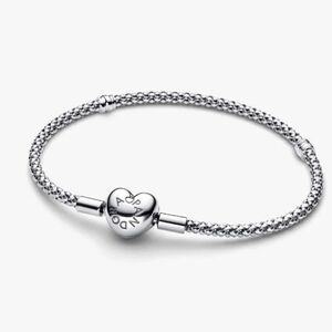 Authentic Pandora Heart Clasp Studded Chain Bracelet